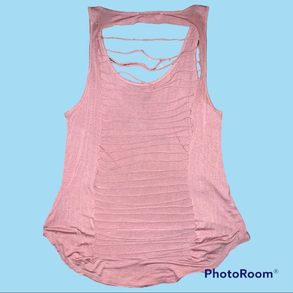 23 Love Street 💕Large Tank Top With Back ✂️Cut in Strips - Picture 1 of 4